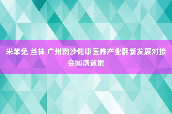 米菲兔 丝袜 广州南沙健康医养产业翻新发展对接会圆满遣散