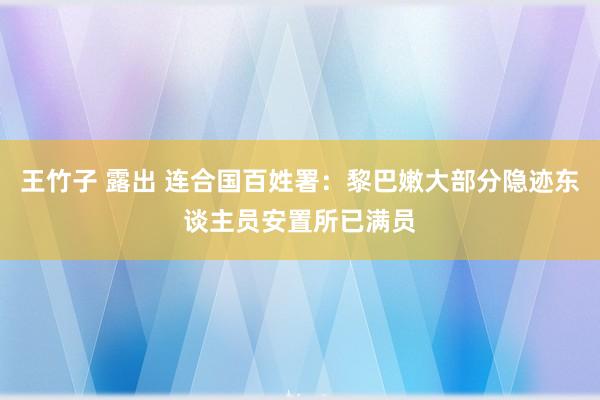 王竹子 露出 连合国百姓署：黎巴嫩大部分隐迹东谈主员安置所已满员