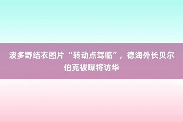 波多野结衣图片 “转动点驾临”，德海外长贝尔伯克被曝将访华