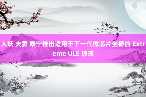 人妖 夫妻 康宁推出适用于下一代微芯片坐褥的 Extreme ULE 玻璃