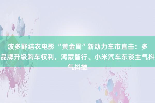 波多野结衣电影 “黄金周”新动力车市直击：多个品牌升级购车权利，鸿蒙智行、小米汽车东谈主气抖擞