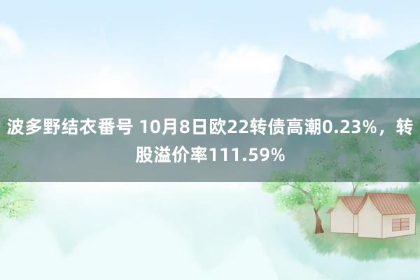 波多野结衣番号 10月8日欧22转债高潮0.23%，转股溢价率111.59%