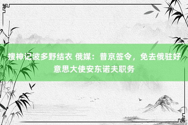 搜神记波多野结衣 俄媒：普京签令，免去俄驻好意思大使安东诺夫职务