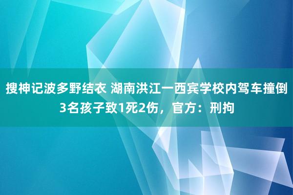 搜神记波多野结衣 湖南洪江一西宾学校内驾车撞倒3名孩子致1死2伤，官方：刑拘