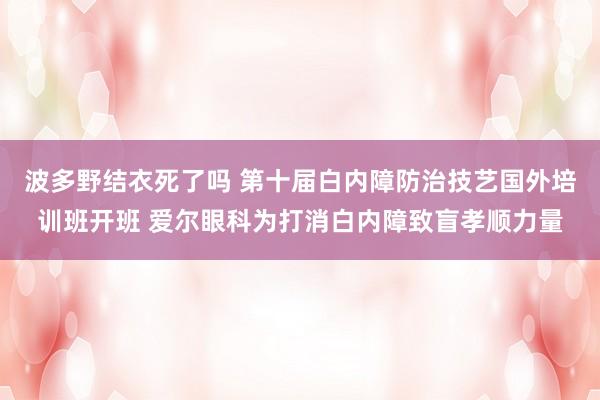 波多野结衣死了吗 第十届白内障防治技艺国外培训班开班 爱尔眼科为打消白内障致盲孝顺力量