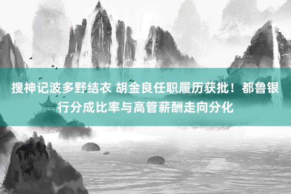 搜神记波多野结衣 胡金良任职履历获批！都鲁银行分成比率与高管薪酬走向分化