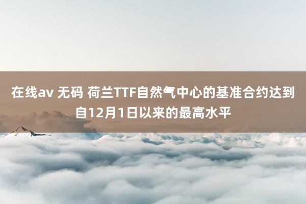 在线av 无码 荷兰TTF自然气中心的基准合约达到自12月1日以来的最高水平