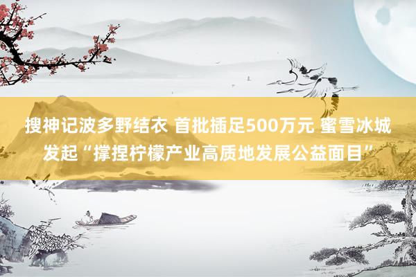 搜神记波多野结衣 首批插足500万元 蜜雪冰城发起“撑捏柠檬产业高质地发展公益面目”