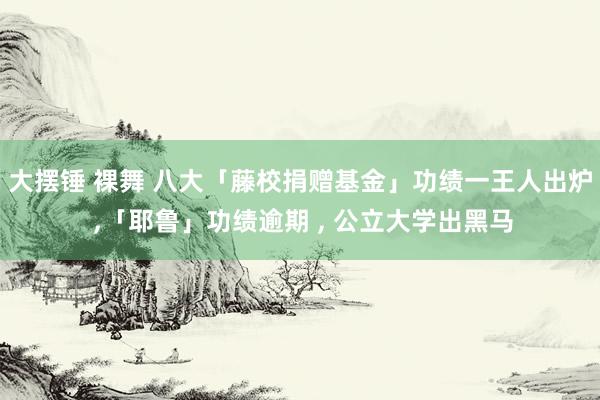 大摆锤 裸舞 八大「藤校捐赠基金」功绩一王人出炉 ,「耶鲁」功绩逾期 , 公立大学出黑马