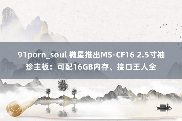 91porn_soul 微星推出MS-CF16 2.5寸袖珍主板：可配16GB内存、接口王人全