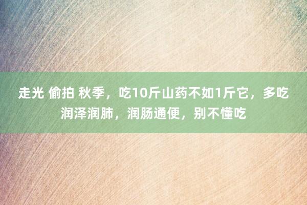 走光 偷拍 秋季，吃10斤山药不如1斤它，多吃润泽润肺，润肠通便，别不懂吃