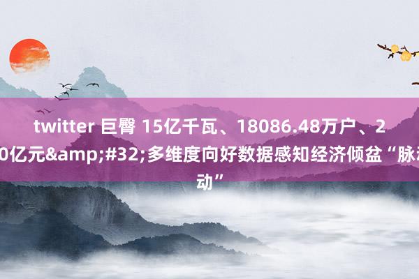 twitter 巨臀 15亿千瓦、18086.48万户、2000亿元&#32;多维度向好数据感知经济倾盆“脉动”