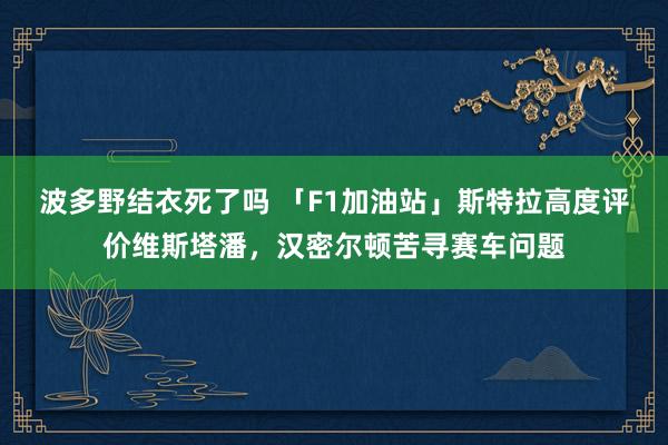 波多野结衣死了吗 「F1加油站」斯特拉高度评价维斯塔潘，汉密尔顿苦寻赛车问题