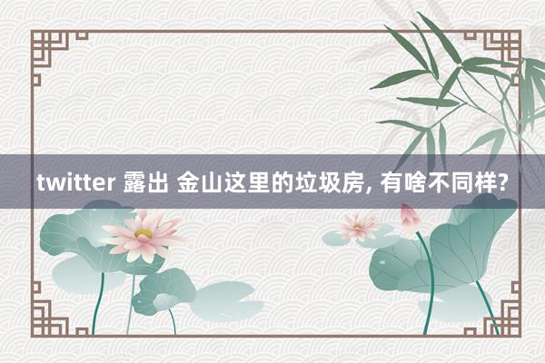 twitter 露出 金山这里的垃圾房， 有啥不同样?