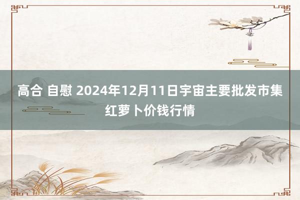 高合 自慰 2024年12月11日宇宙主要批发市集红萝卜价钱行情