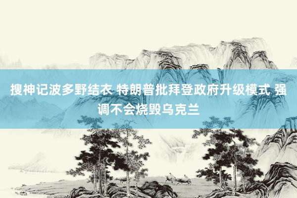 搜神记波多野结衣 特朗普批拜登政府升级模式 强调不会烧毁乌克兰