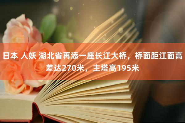 日本 人妖 湖北省再添一座长江大桥，桥面距江面高差达270米，主塔高195米