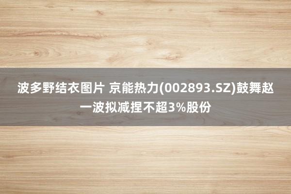 波多野结衣图片 京能热力(002893.SZ)鼓舞赵一波拟减捏不超3%股份