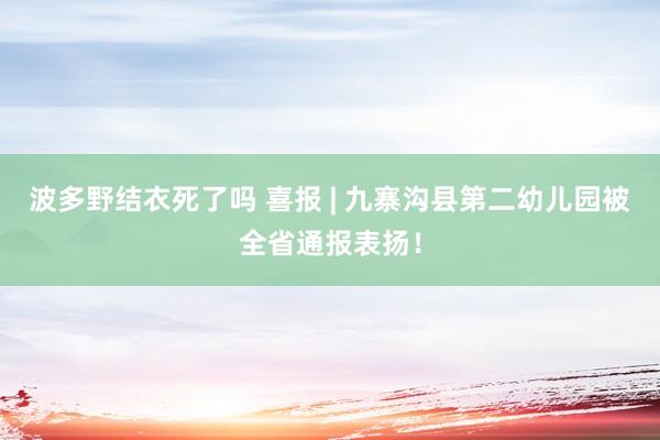 波多野结衣死了吗 喜报 | 九寨沟县第二幼儿园被全省通报表扬！