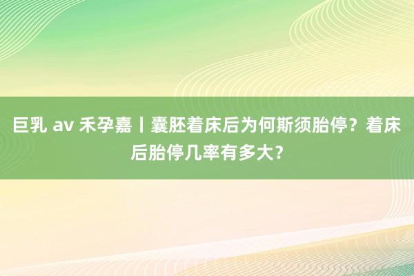 巨乳 av 禾孕嘉丨囊胚着床后为何斯须胎停？着床后胎停几率有多大？