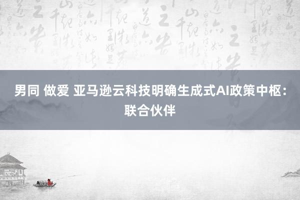 男同 做爱 亚马逊云科技明确生成式AI政策中枢：联合伙伴