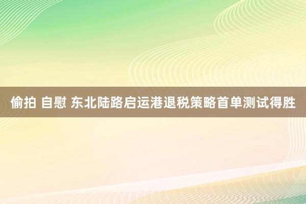 偷拍 自慰 东北陆路启运港退税策略首单测试得胜