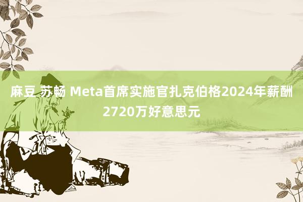 麻豆 苏畅 Meta首席实施官扎克伯格2024年薪酬2720万好意思元